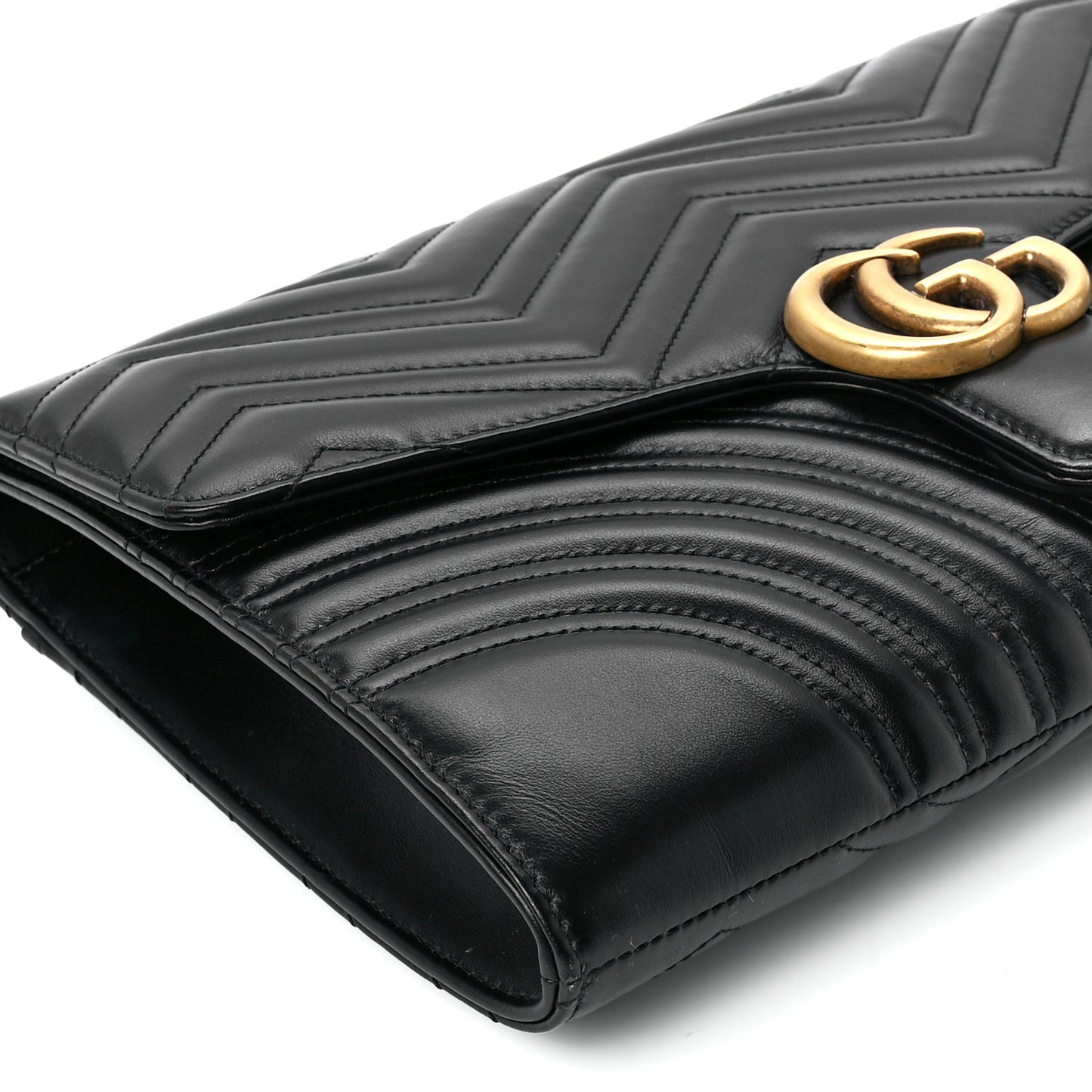 Calfskin Matelasse GG Marmont Clutch Black