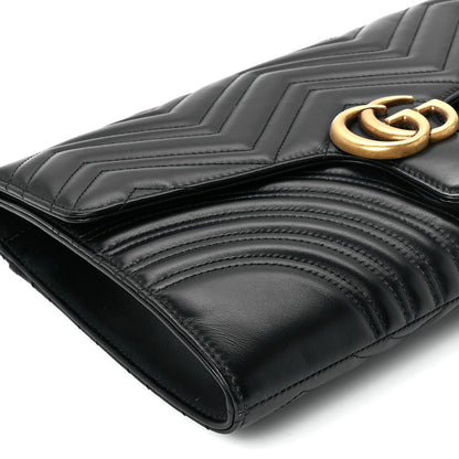 Gucci Calfskin Matelasse GG Marmont Clutch Black 11 of 12