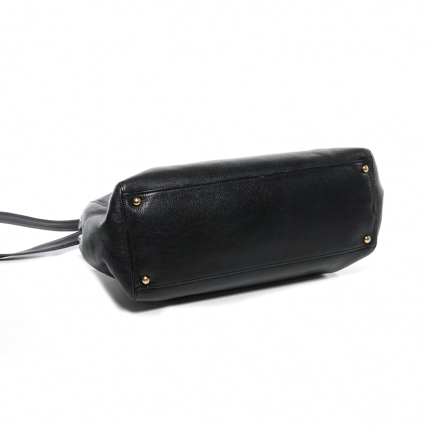 Calfskin Cerf Executive Shopper Tote Black