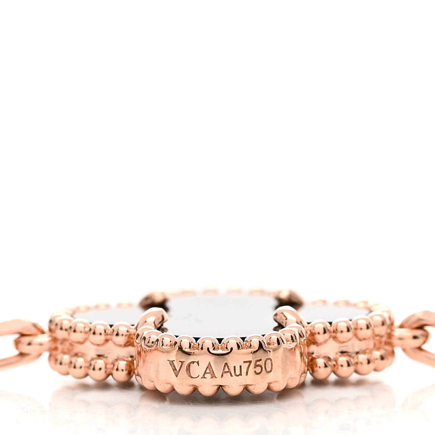 Van Cleef & Arpels 18K Rose Gold Diamond Gray Mother of Pearl 5 Motifs Vintage Alhambra Bracelet 4 of 5