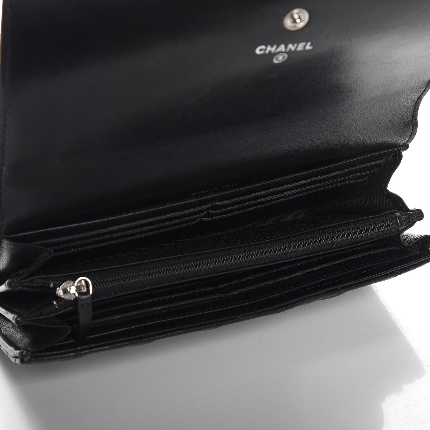 Chanel Lambskin Quilted Large Diamond CC Flap Wallet Black 5 of 9