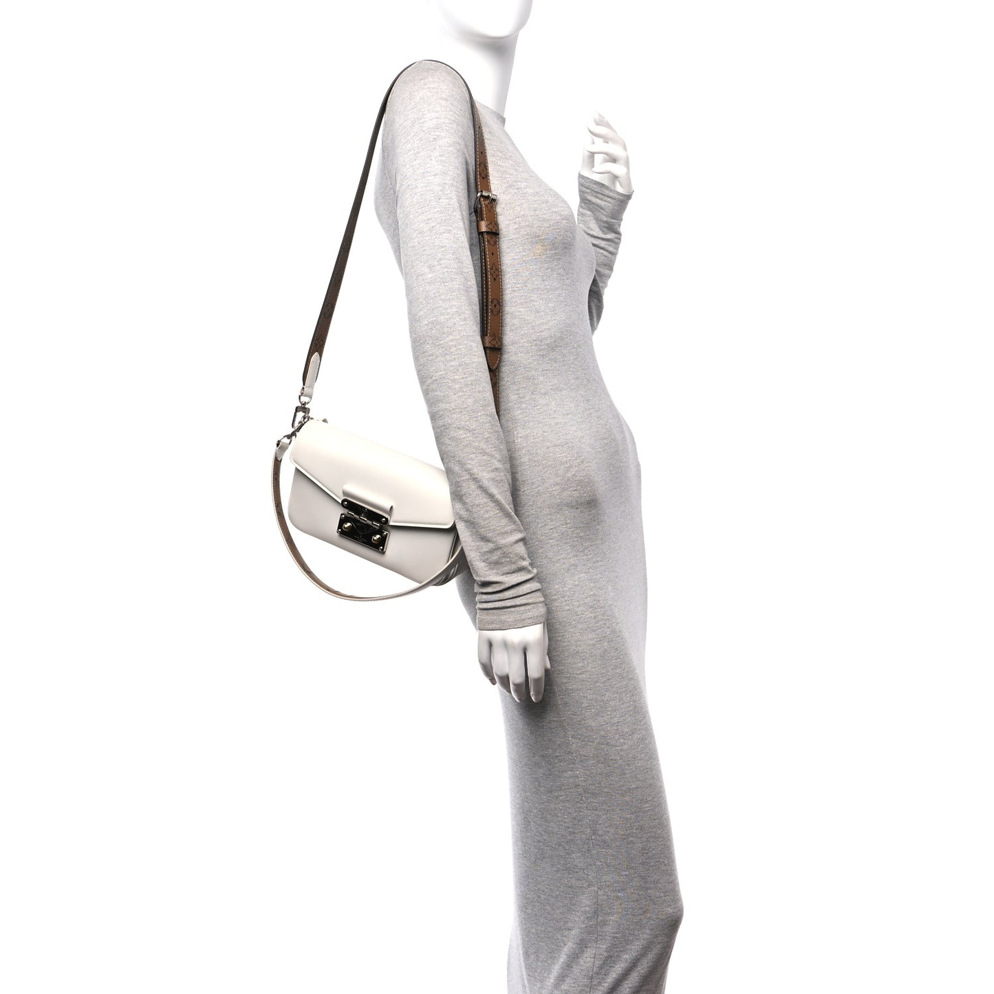 Calfskin Reverse Monogram Swing White