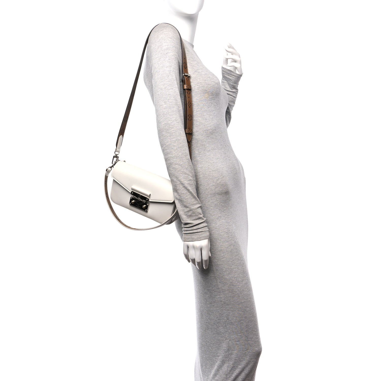Louis Vuitton Calfskin Reverse Monogram Swing White 2 of 10