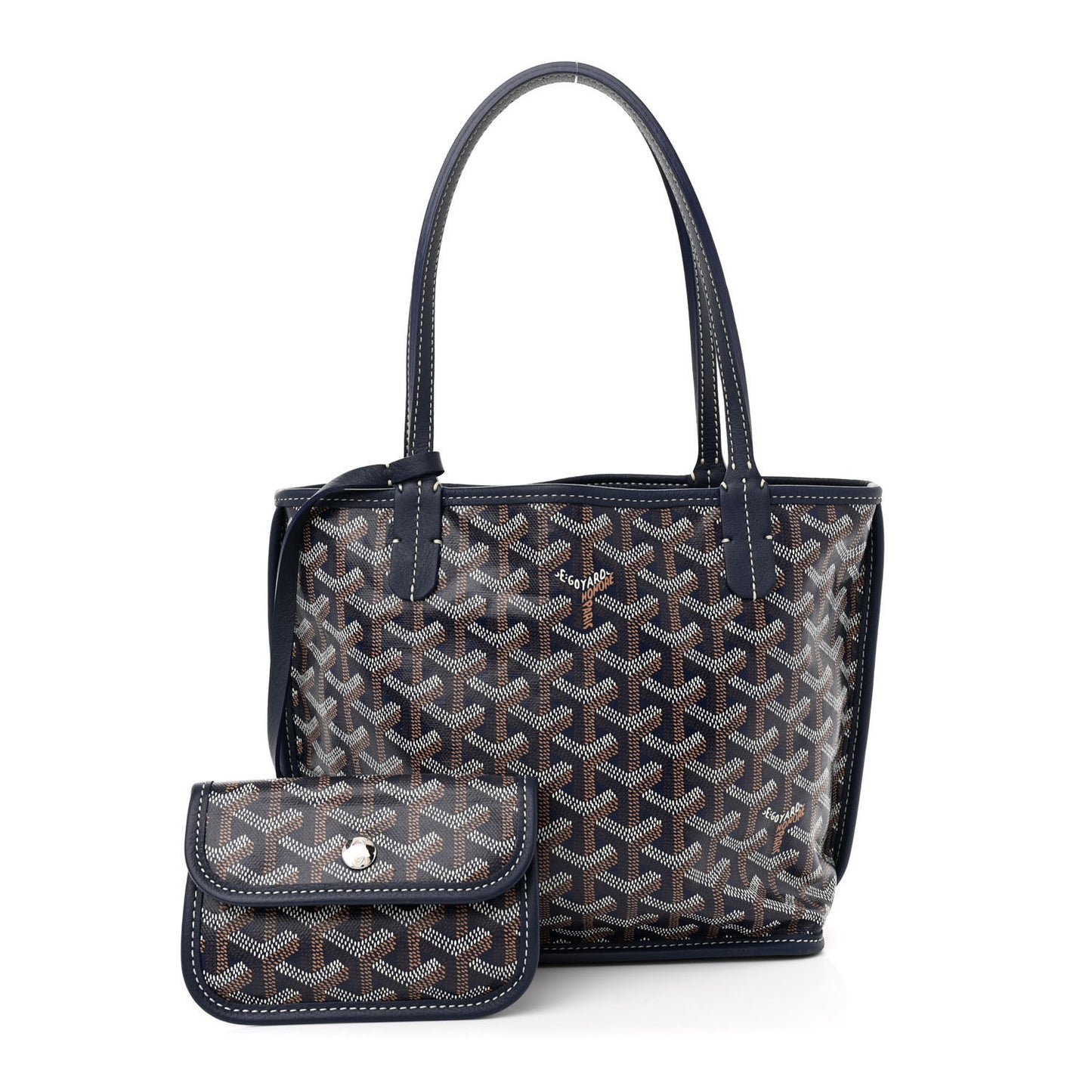 Goyardine Reversible Mini Anjou Navy