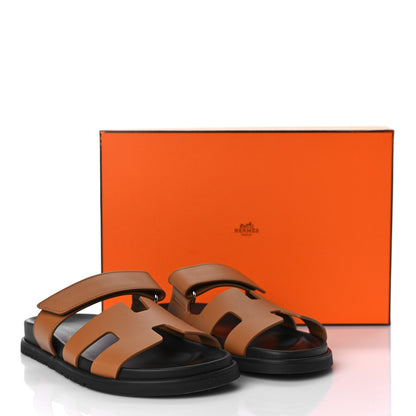 Hermes Calfskin Womens Chypre Sandals 36.5 Gold 11 of 11