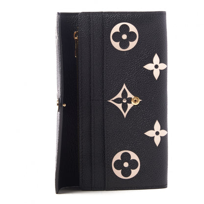 Louis Vuitton Monogram Empreinte Giant Sarah Wallet Black Beige 7 of 8
