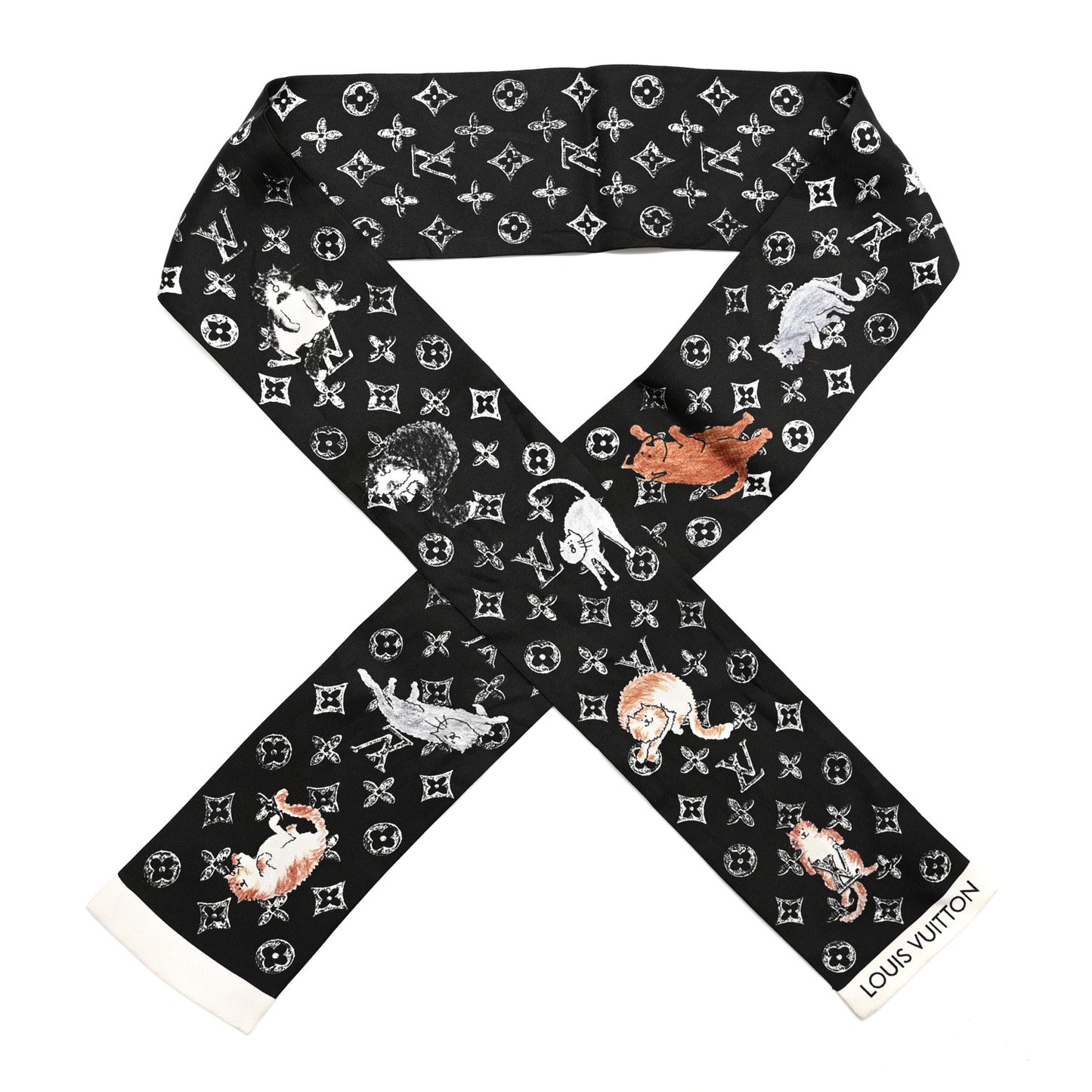 Silk Catogram Classic Bandeau Black