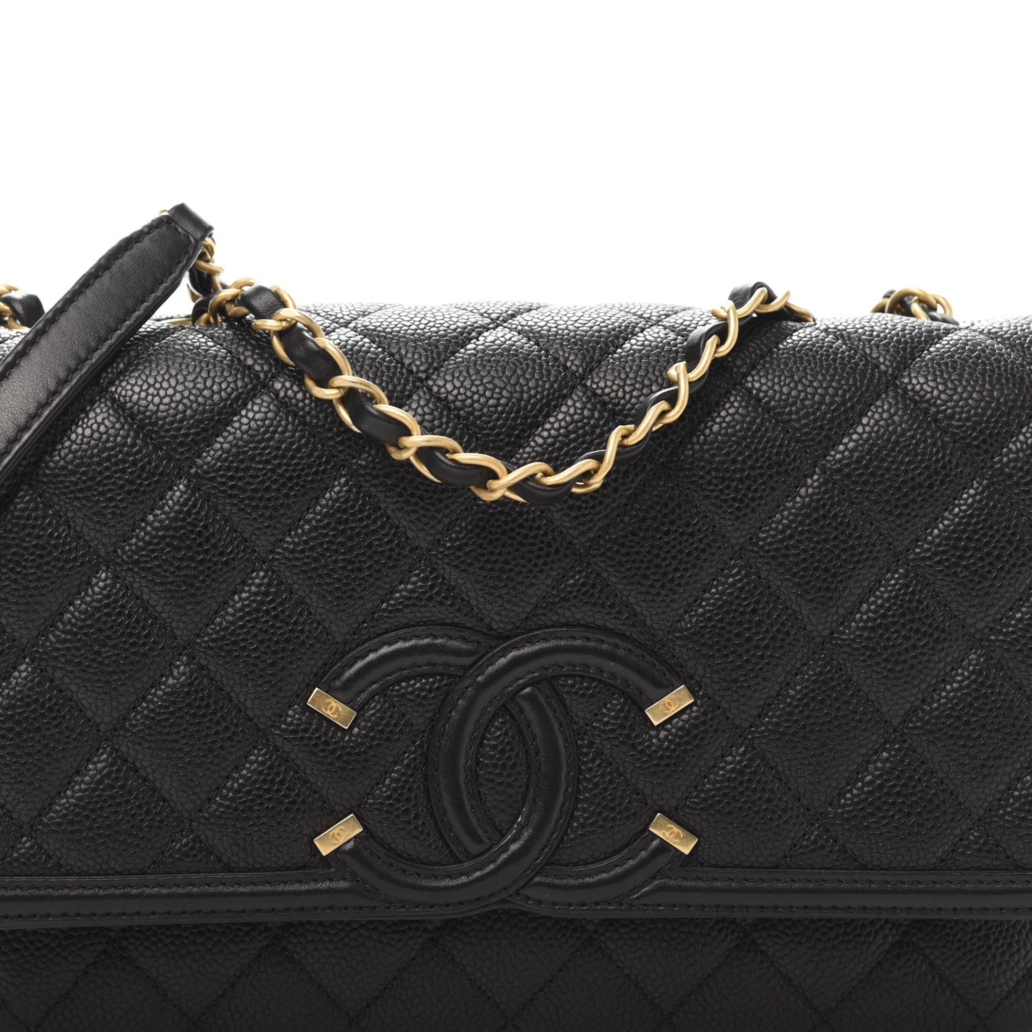 Chanel Caviar Quilted Medium CC Filigree Flap Black 12 of 13