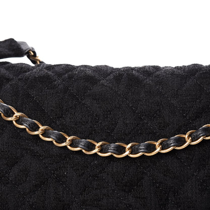 Chanel Velvet Camellia Stamped XXL Travel Flap Bag Black 12 of 12