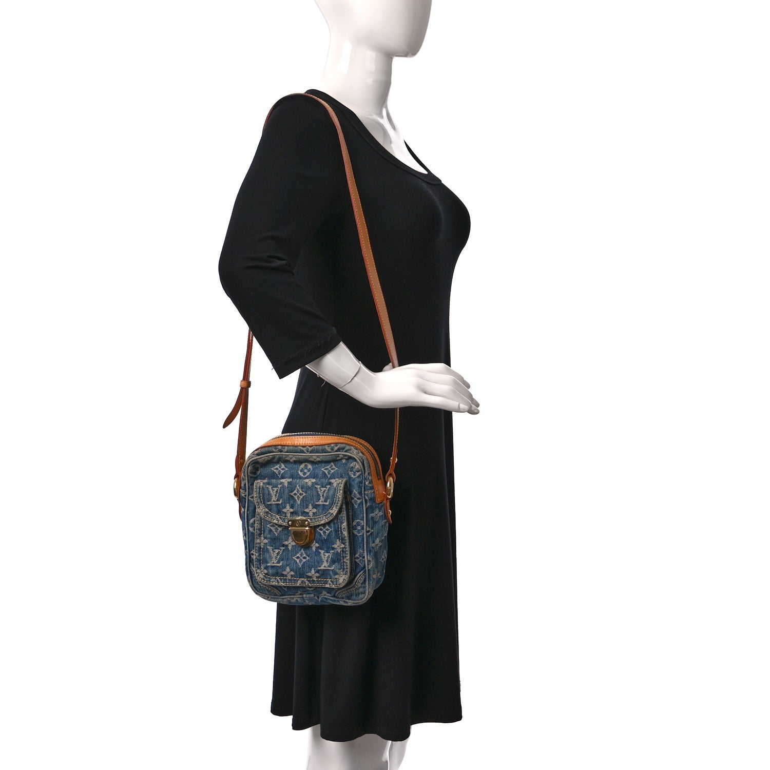 Louis Vuitton Denim Camera Bag Blue 2 of 8