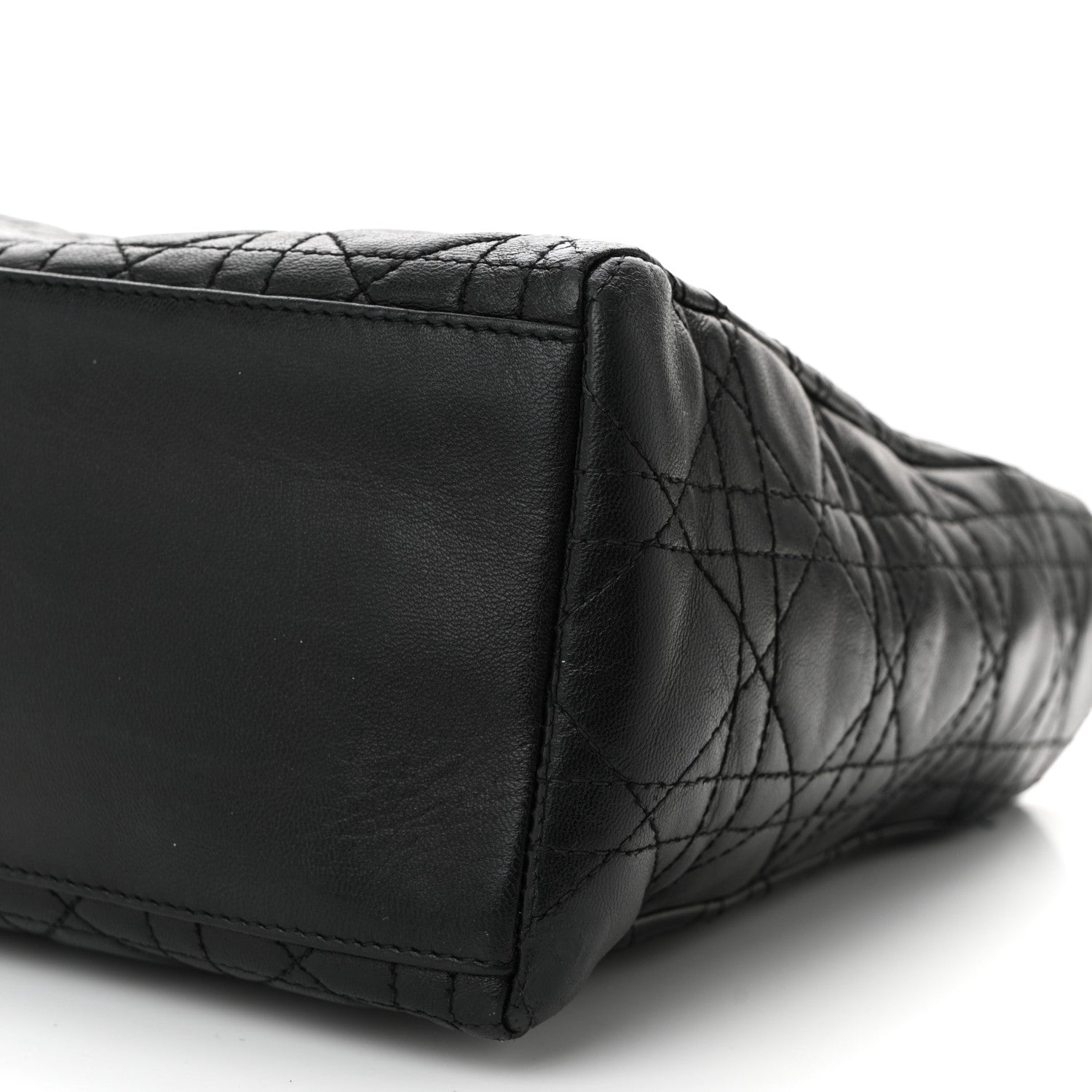 Christian Dior Lambskin Cannage Medium Lady Dior Black 10 of 12