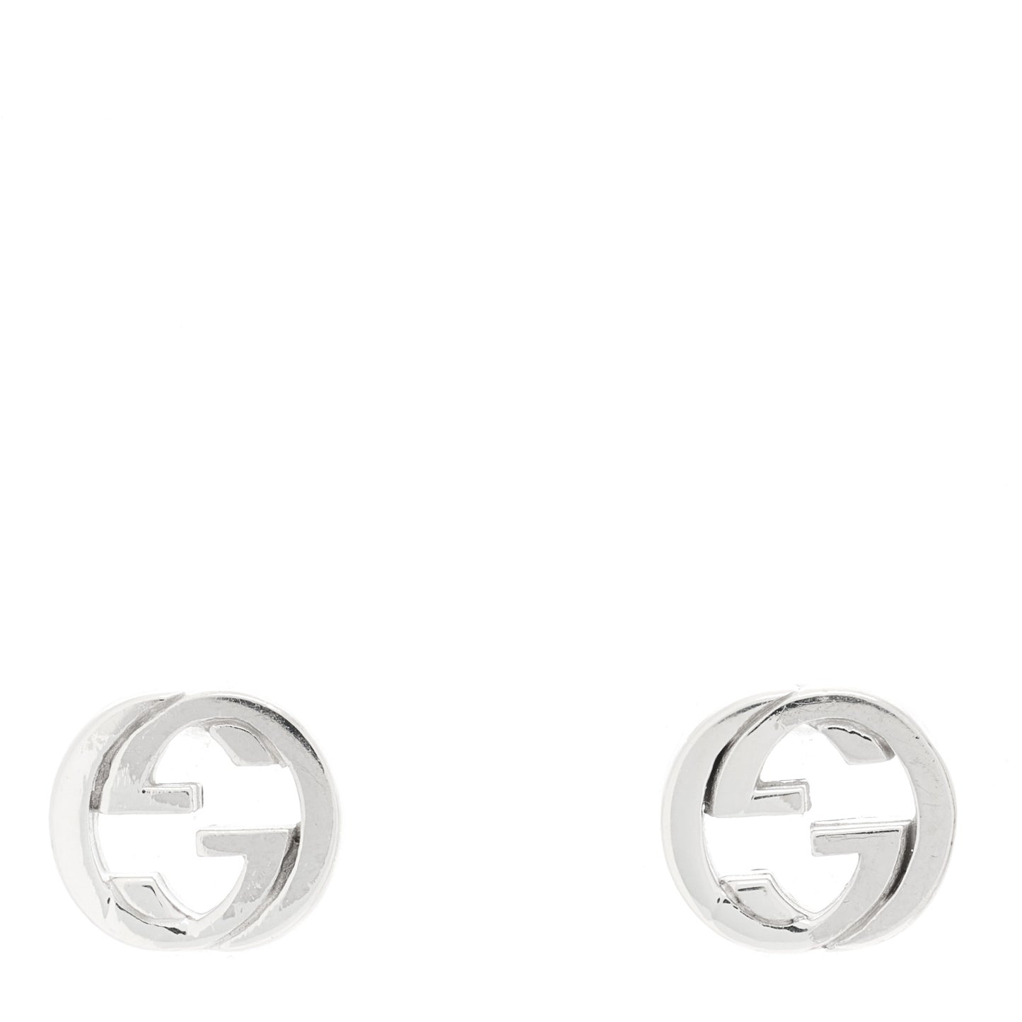 Sterling Silver Interlocking GG Stud Earrings