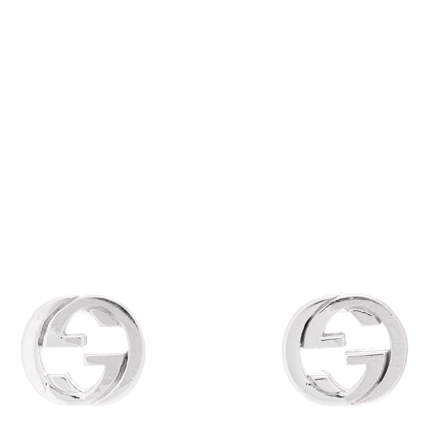 Gucci Sterling Silver Interlocking GG Stud Earrings 1 of 4