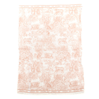 Christian Dior Cotton Fringe Dioriviera Toile De Jouy Sarong Pink 1 of 3