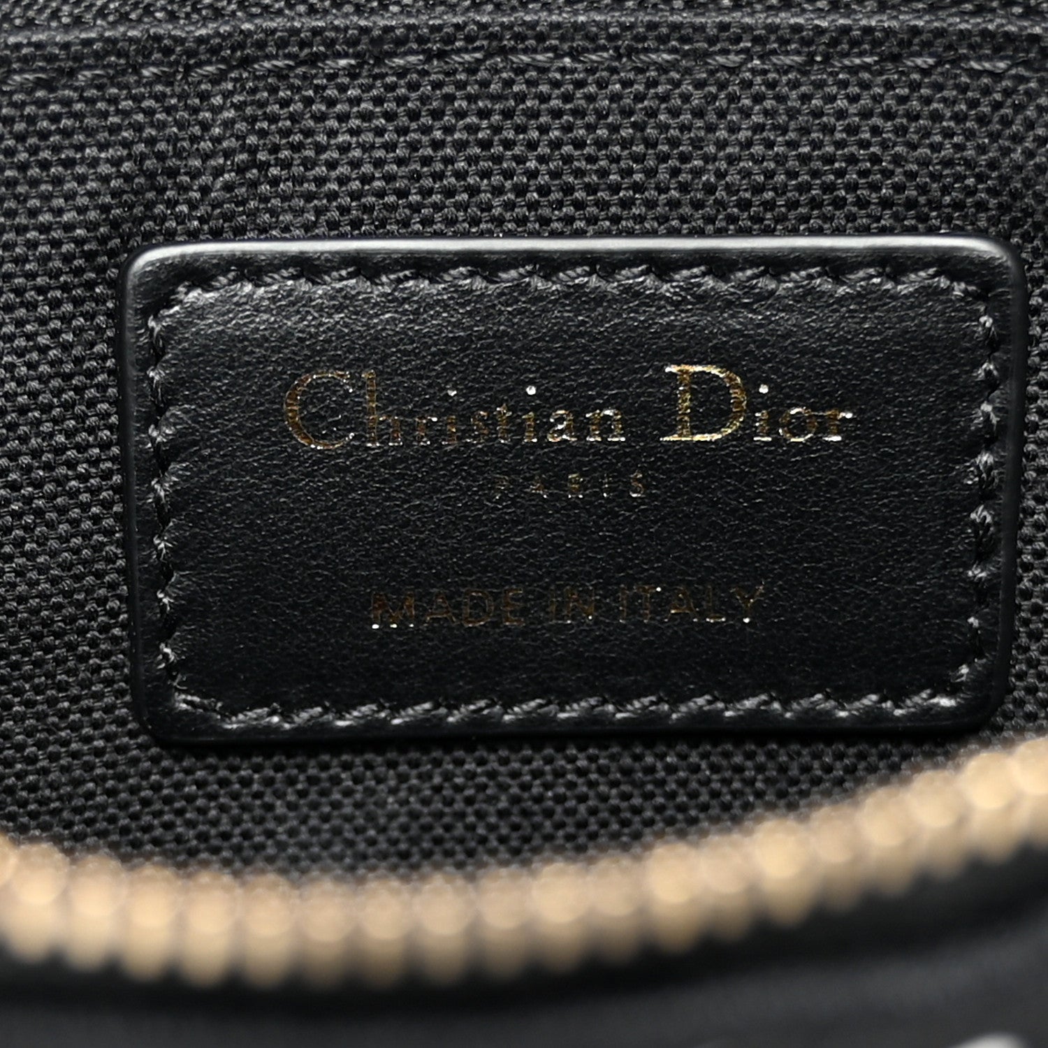 Christian Dior Technical Fabric Embroidered Pouch Black White 6 of 9