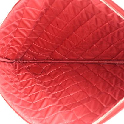 Chanel Lambskin Quilted Large Cosmetic Case Red 5 of 8