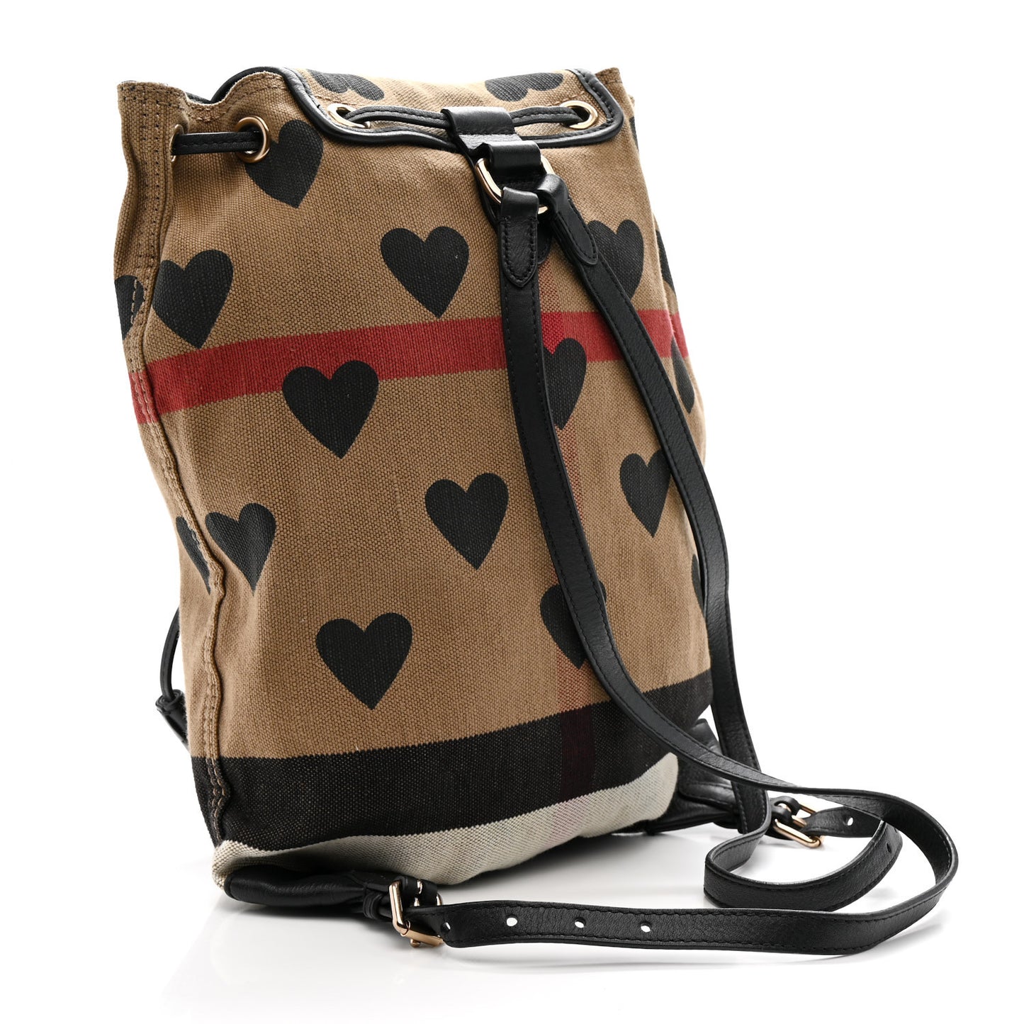 Overdyed Canvas Mega Check Heart Print Medium Chiltern Backpack Black