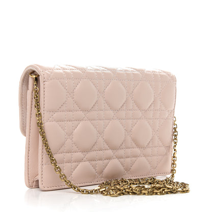 Christian Dior Lambskin Cannage Dioraddict Wallet on Chain Clutch Rose Poudre 2 of 10