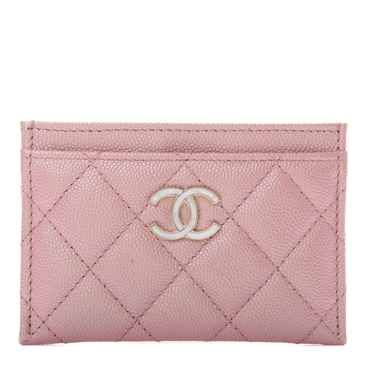 Chanel Iridescent Caviar Quilted Card Holder Rose Pink 1 of 9