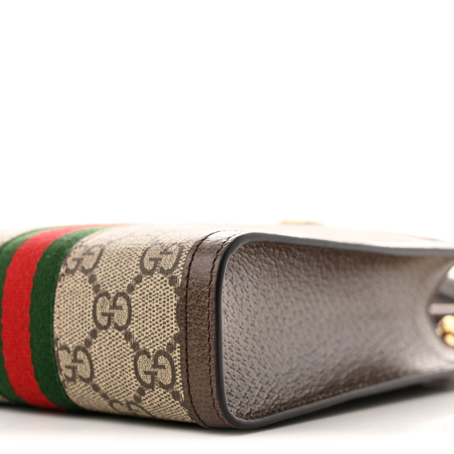 Gucci GG Supreme Monogram Textured Dollar Calfskin Web Super Mini Ophidia Mini Tote Bag Beige Ebony New Acero 10 of 11
