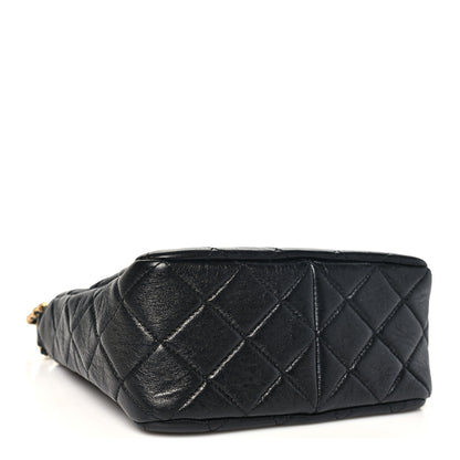 Chanel Shiny Lambskin Quilted CC Hobo Black 4 of 10