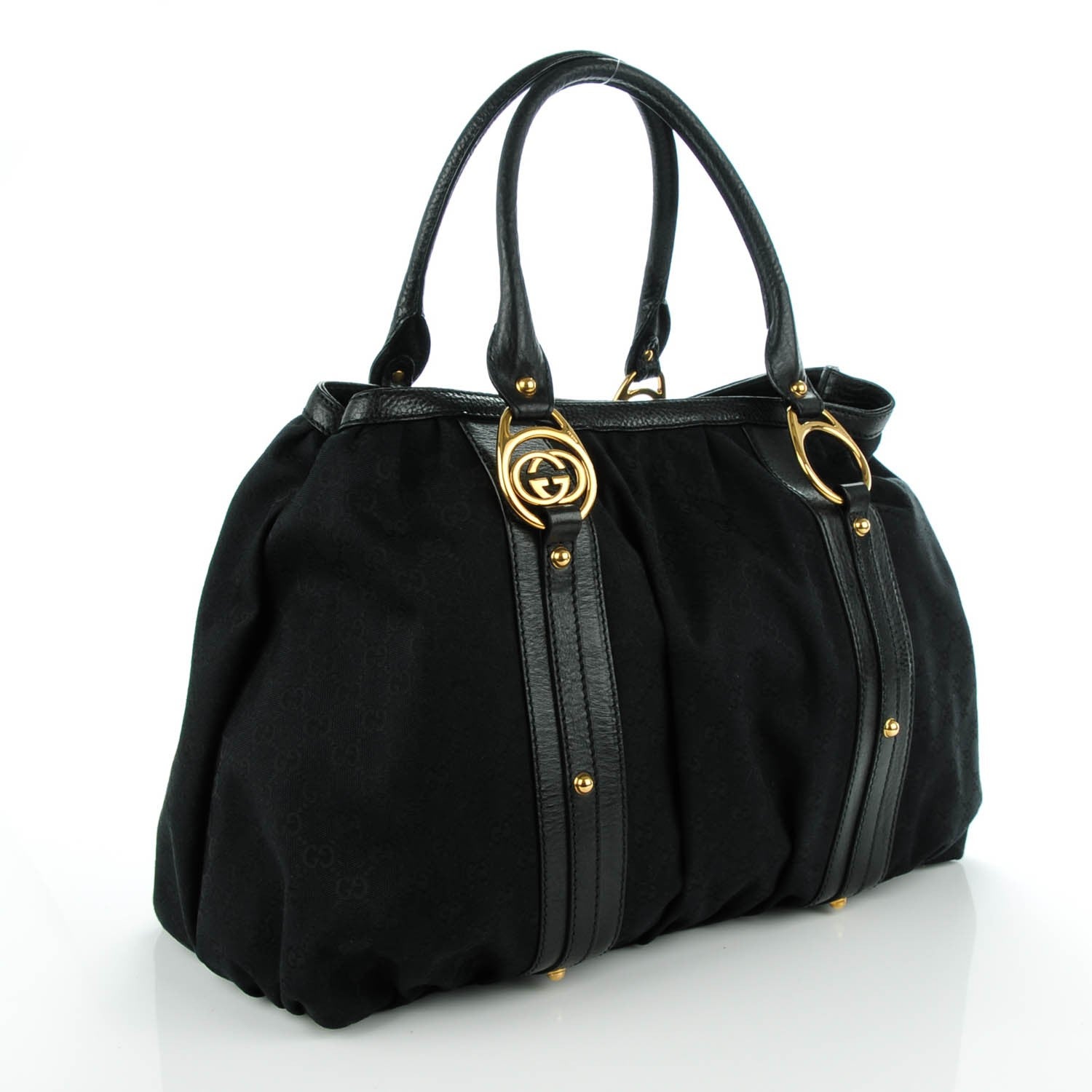 Gucci Monogram Medium Interlocking Tote Black 3 of 6