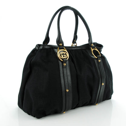 Gucci Monogram Medium Interlocking Tote Black 3 of 6