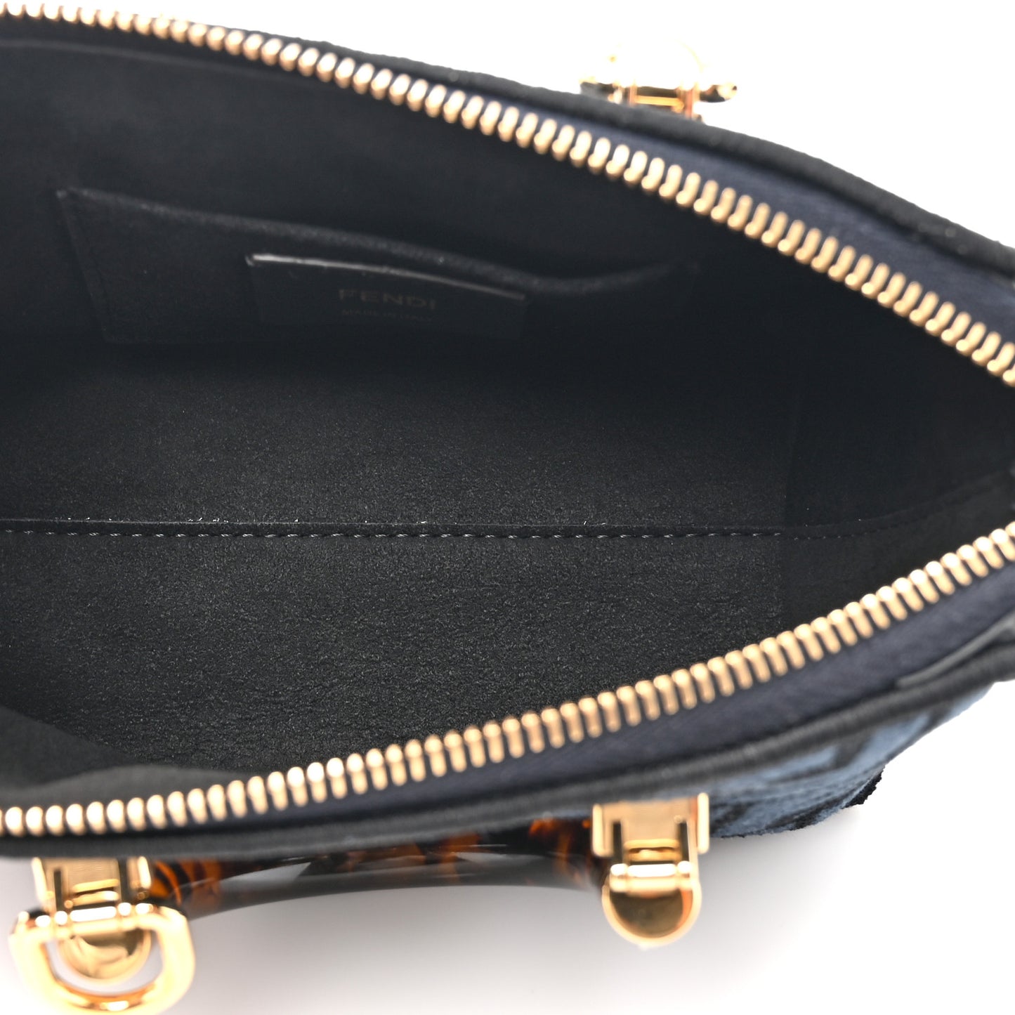 Chenille Vitello King Plexiglass FF Mini By The Way Top Handle Boston Bag Blue Black