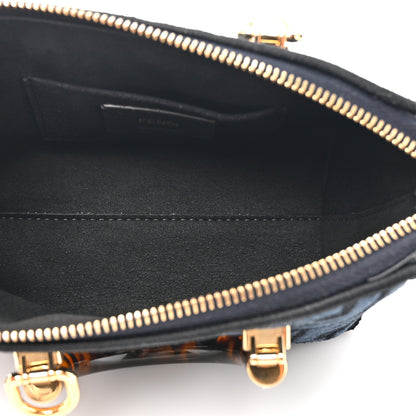 Fendi Chenille Vitello King Plexiglass FF Mini By The Way Top Handle Boston Bag Blue Black 5 of 10