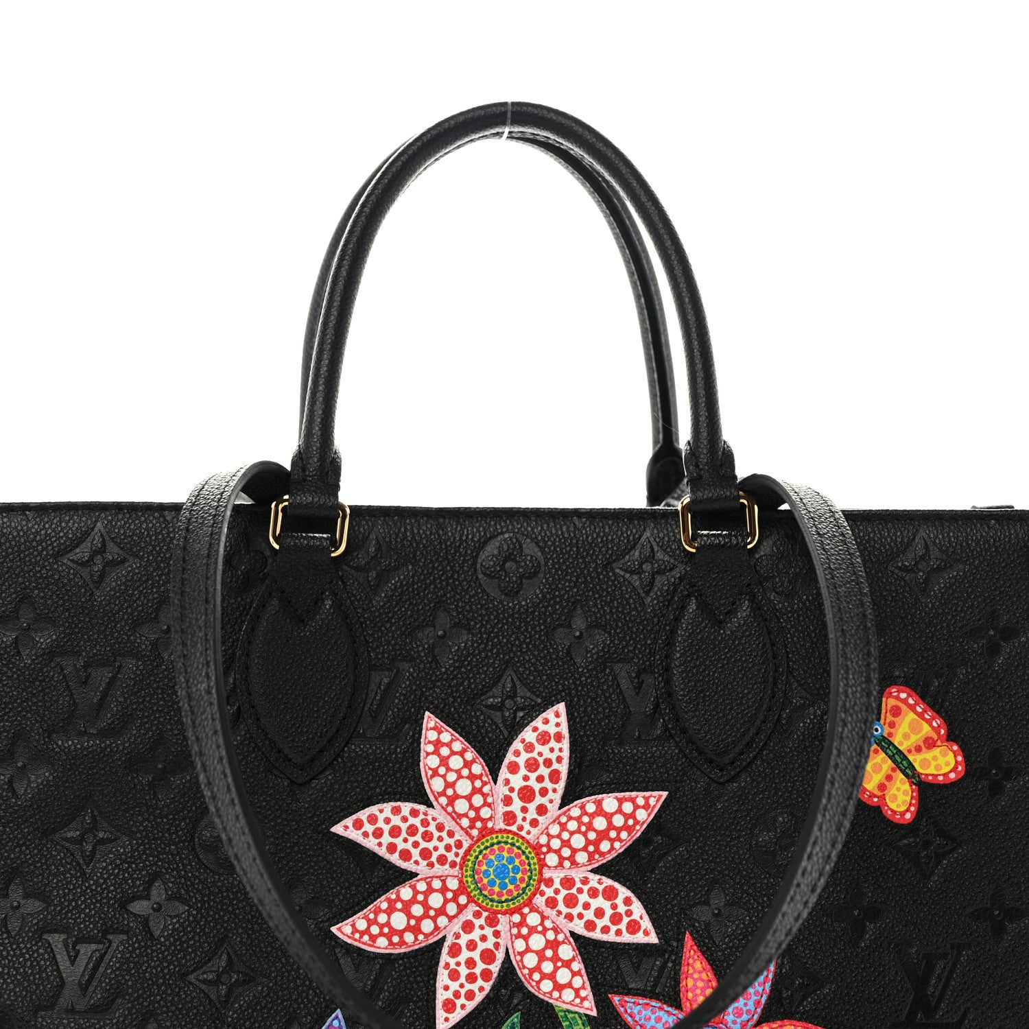 Louis Vuitton LV X YK Empreinte Inlaid Kusama Flowers Onthego MM Black 8 of 10