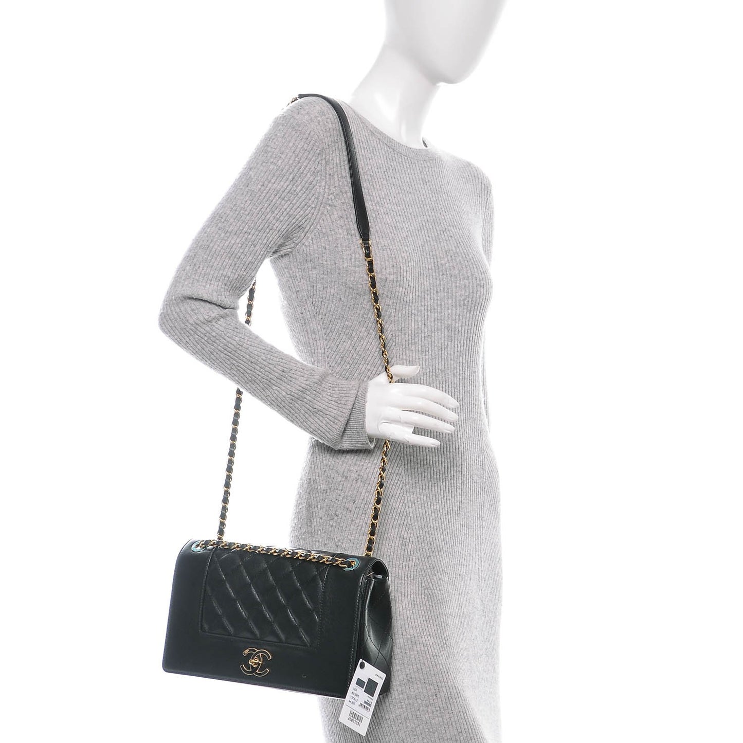 Sheepskin Quilted Vintage Mademoiselle Flap Black