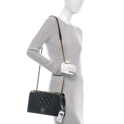 Chanel Sheepskin Quilted Vintage Mademoiselle Flap Black 2 of 6