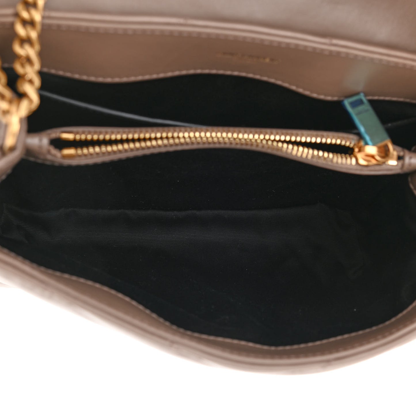 Calfskin Y Quilted Monogram Small Loulou Chain Satchel Dark Beige