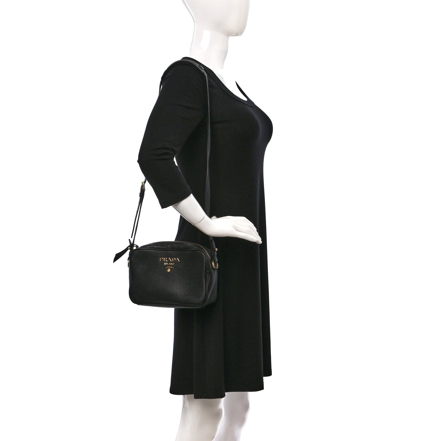 Prada Vitello Phenix Camera Bag Black 2 of 9