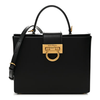 Salvatore Ferragamo Calfskin Trifolio Box Bag Black 1 of 10