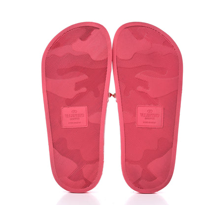 Valentino Garavani Rubber Rockstud Slide Sandals 36 Shadow Pink 5 of 8