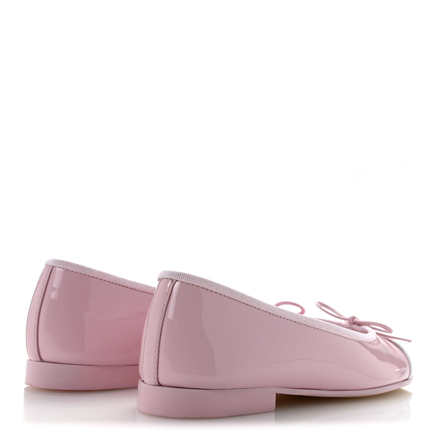 Patent Calfskin Cap Toe CC Ballerina Flats 36.5 Light Pink Dark Pink