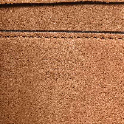 Fendi Vitello Santa Barbara Woven Logo Small Fendi Sunshine Shopper Tote Cappucino 6 of 9