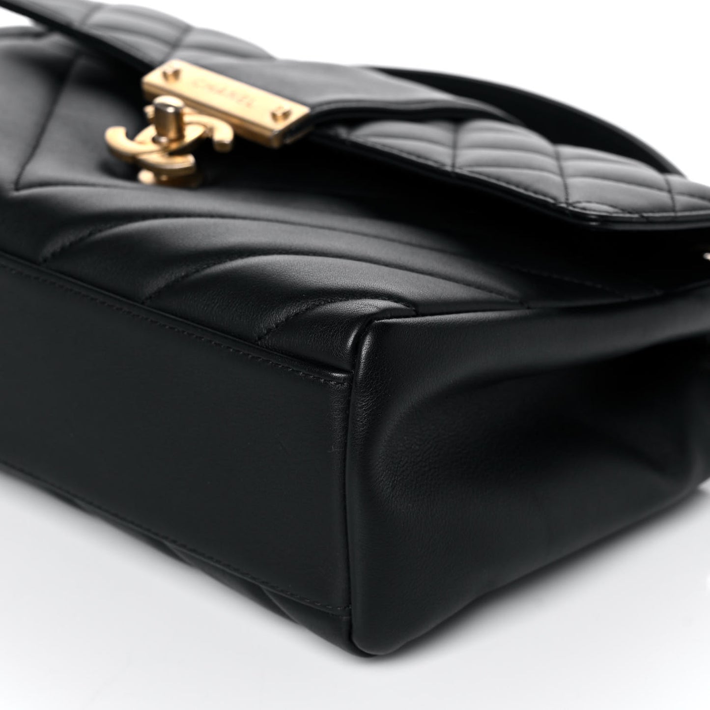 Calfskin Quilted Chevron In The City Bag Black