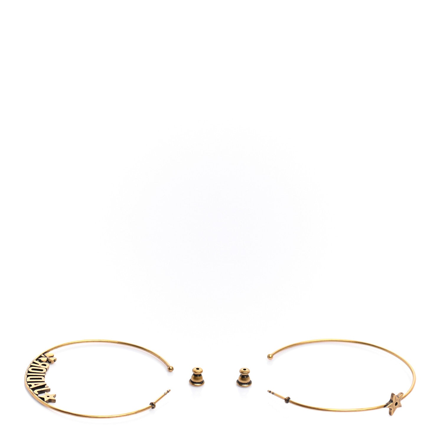 Christian Dior Metal J'Adior Hoop Earrings Aged Gold 3 of 5