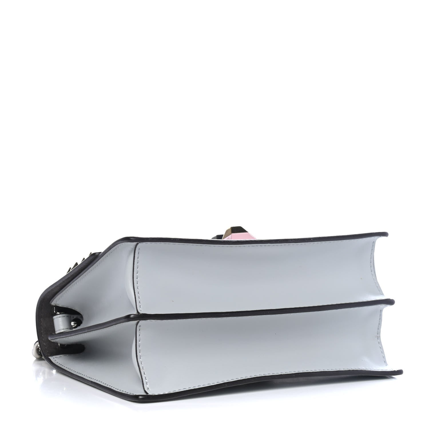 Fendi Vitello Liberty Fun Fair Metal Studded Small Kan I Shoulder Bag Grigio Perla Multicolor 3 of 4