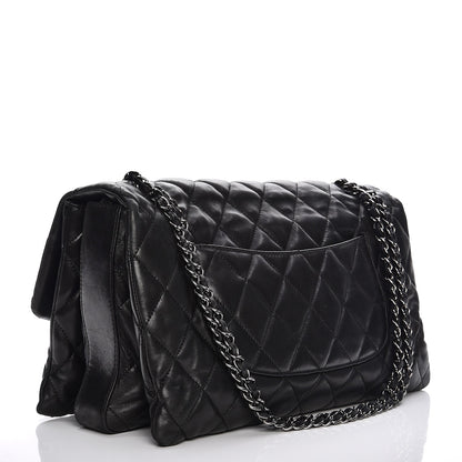Chanel Lambskin Quilted Maxi 3 Flap Black 3 of 16