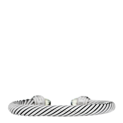 David Yurman Sterling Silver Diamond Prasiolite 7mm Cable Classics Bracelet 2 of 3