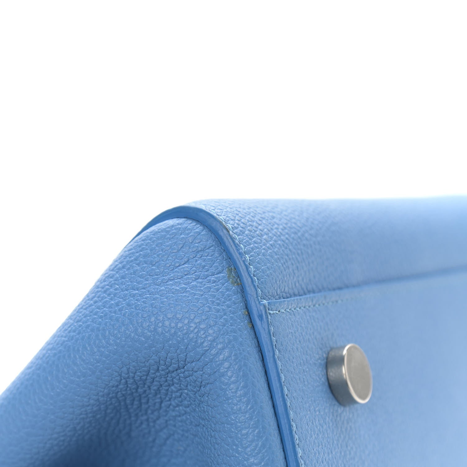 Saint Laurent Grained Calfskin Small Rive Gauche Cabas Blue Clair 12 of 16
