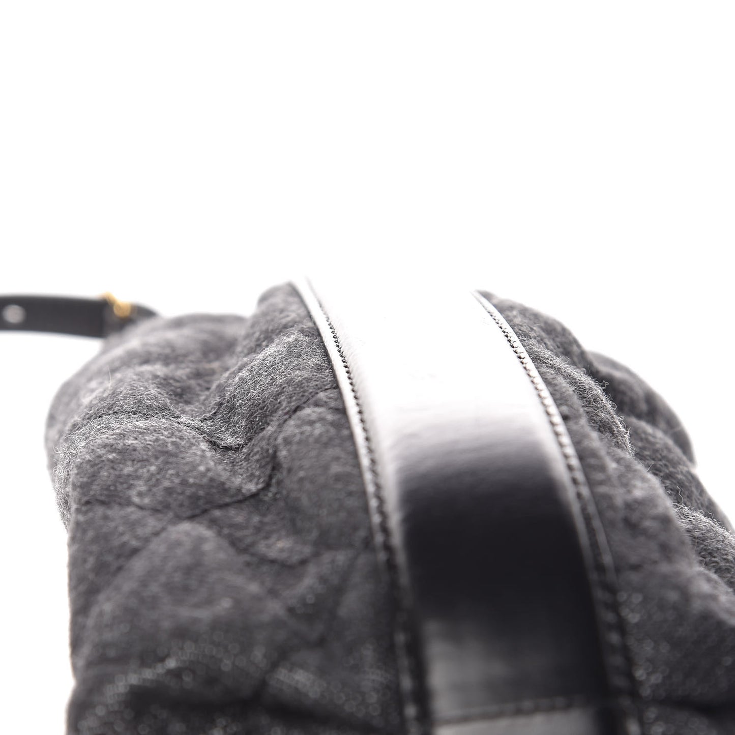 Denim Calfskin Quilted Backpack Dark Grey Black