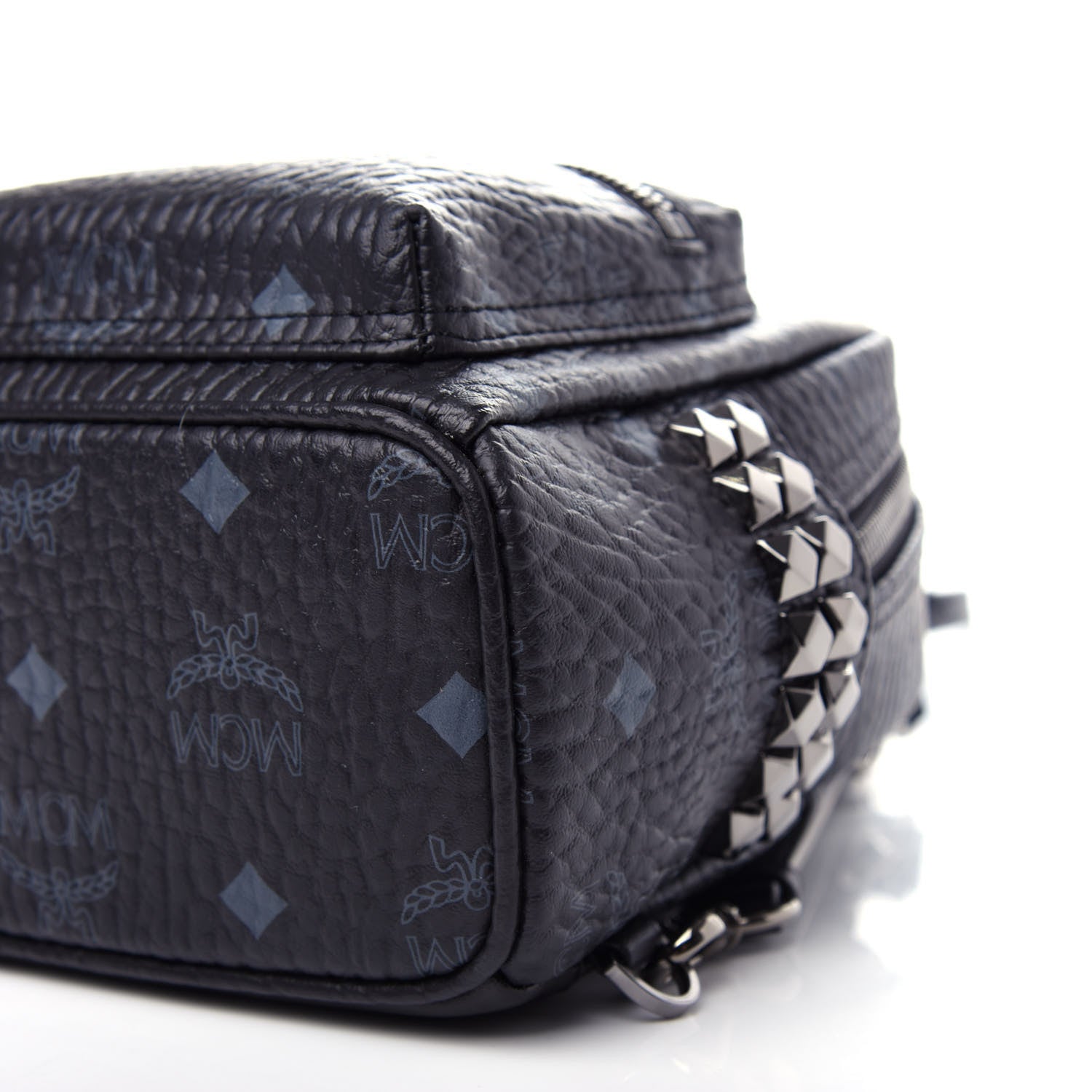 MCM Visetos Side Stud X-Mini Stark Bebe Boo Backpack Black 9 of 10