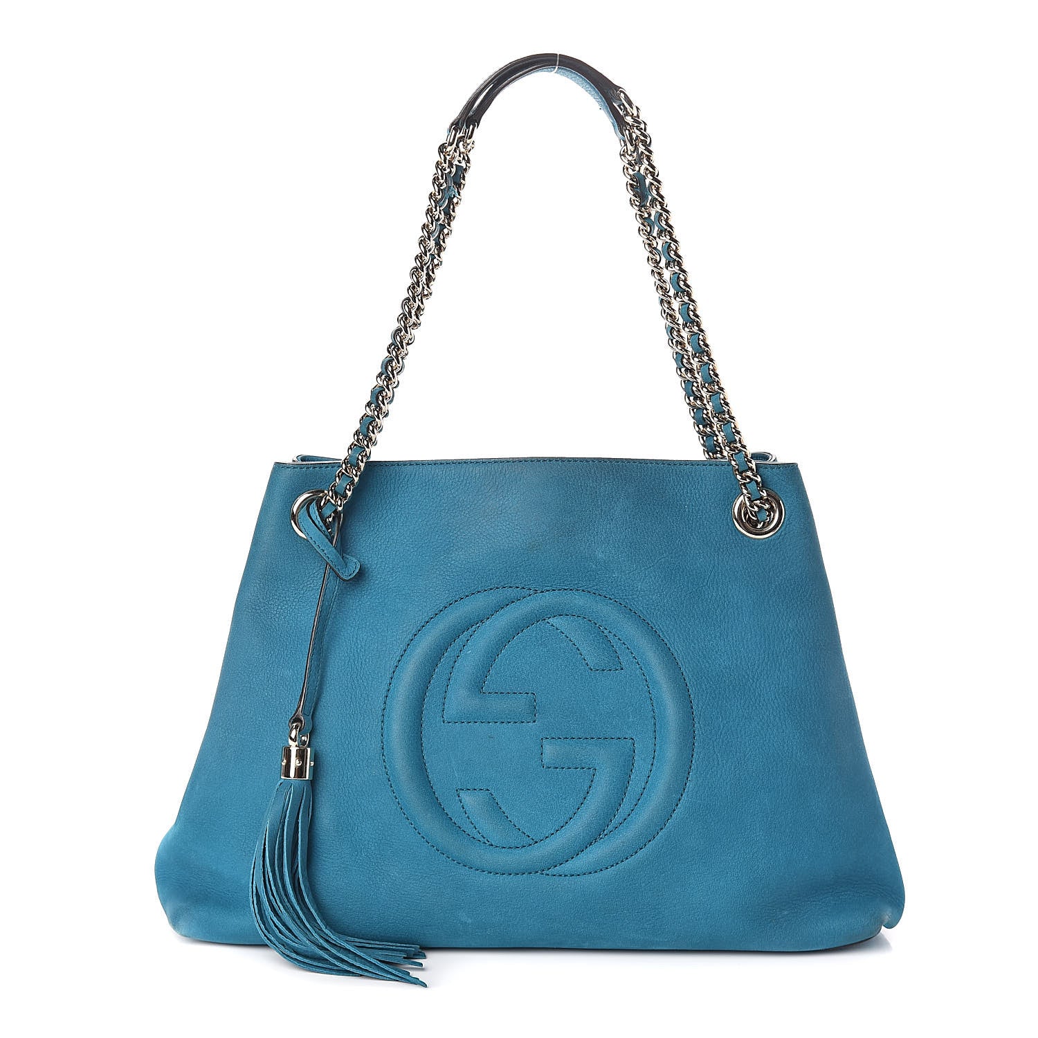 Gucci Vitello Range Medium Soho Chain Shoulder Bag Deep Cobalt 1 of 10