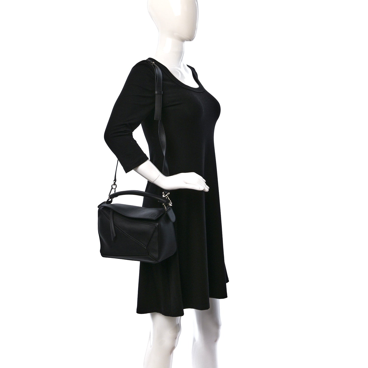 Loewe Calfskin Small Puzzle Bag Black 2 of 8