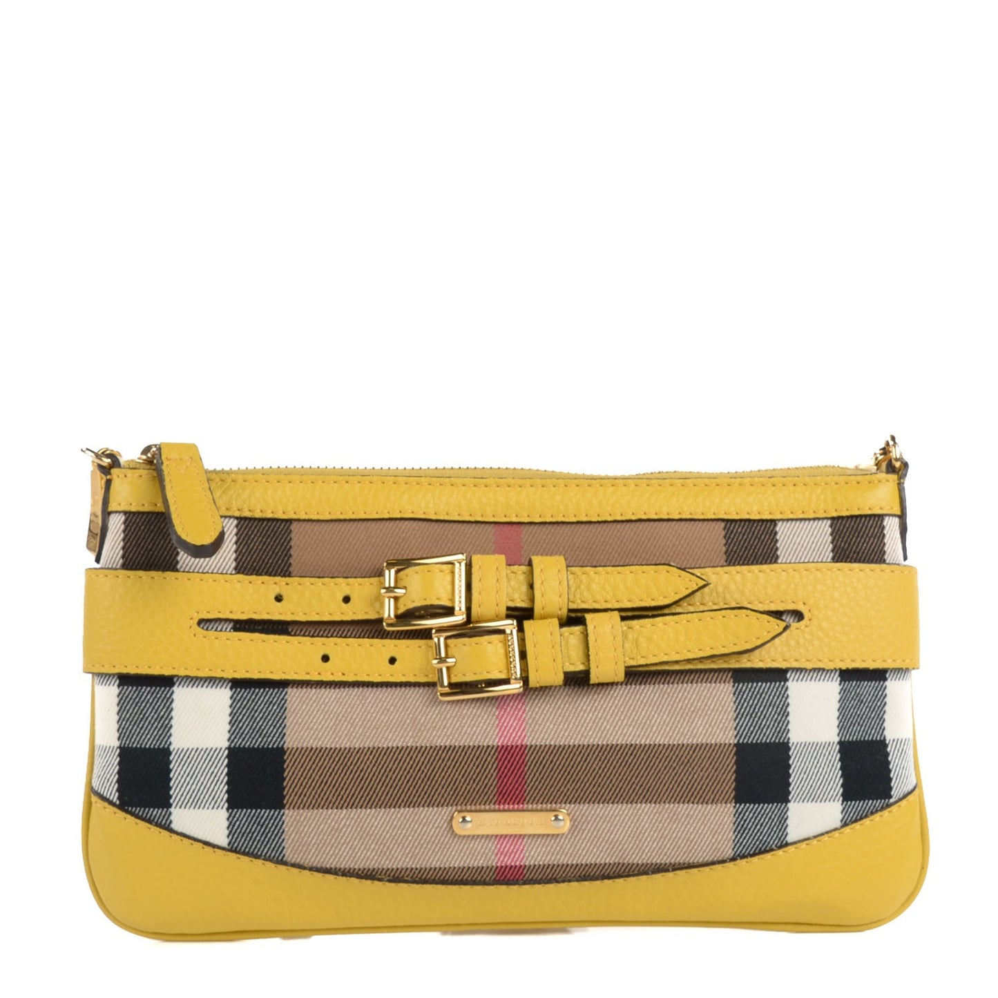 House Check Bridle Calfskin Peyton Crossbody Yellow