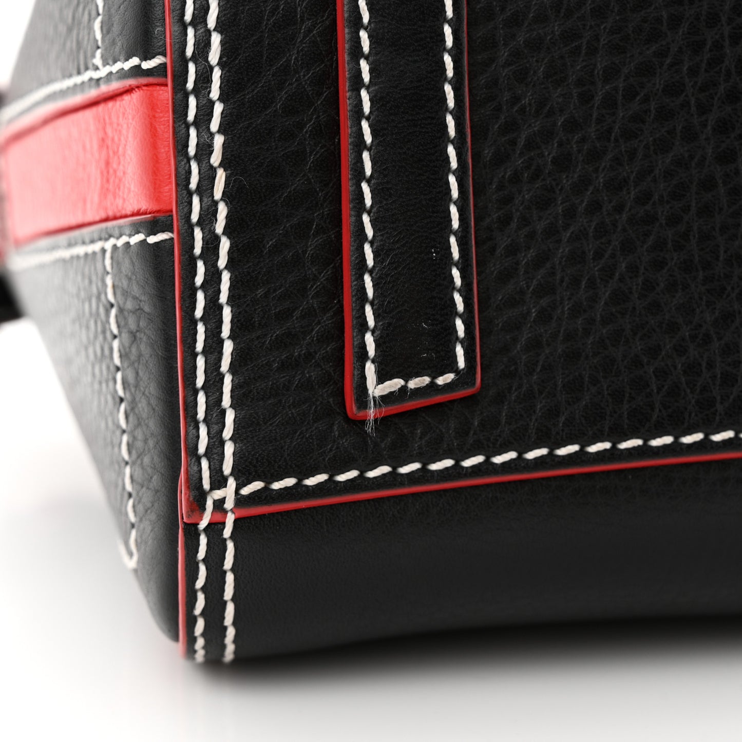 Calfskin Bi-Color Topstitch Mini Antigona Black Red